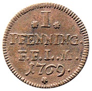 1 Pfenning - Henry VIII of Bibra, Germany, 1769 reverse image