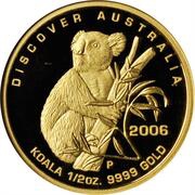 50 Dollars - Elizabeth II 4th Portrait - Koala - Gold Bullion Coin reverse image