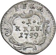 1 Kreuzer - Adalbert II of Walderdorff, Germany, 1758-1759 reverse image