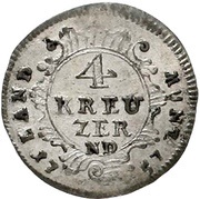 4 Kreuzers - Adalbert II of Walderdorff, Germany, 1757 reverse image