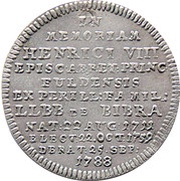 10 Kreuzers - Henry VIII of Bibra, Germany, 1788 reverse image