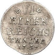 ⅙ Thaler - Adalbert II of Walderdorff, Germany, 1757 reverse image