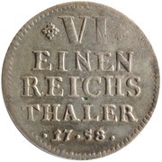 ⅙ Thaler - Adalbert II of Walderdorff, Germany, 1757-1759 reverse image