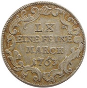20 Kreuzers - Henry VIII of Bibra, Germany, 1763 reverse image