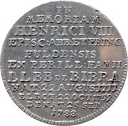 20 Kreuzers - Henry VIII of Bibra, Germany, 1788 reverse image