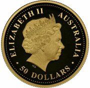 50 Dollars - Elizabeth II 4th Portrait - Echidna; Gold Bullion Proof obverse image