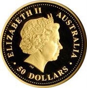 50 Dollars - Elizabeth II 4th Portrait - Great White Shark; Gold Bullion Proof obverse image