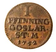 1 Pfenning, Germany, 1752-1753 reverse image