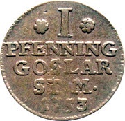 1 Pfenning, Germany, 1752-1760 reverse image