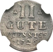 2 Pfennig, Germany, 1726-1754 reverse image