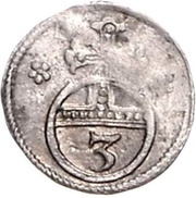 1 Dreier, Germany, 1676 reverse image