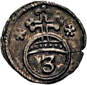 1 Dreier, Germany, 1676 reverse image