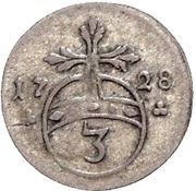 1 Dreier, Germany, 1709-1743 reverse image