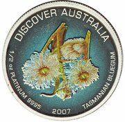 50 Dollars - Elizabeth II 4th Portrait - Tasmanian Bluegum - Platinum Bullion Coin, Australia, 2007 reverse image