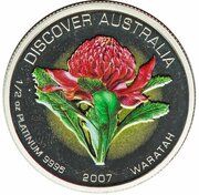 50 Dollars - Elizabeth II 4th Portrait - Waratah - Platinum Bullion Coin, Australia, 2007 reverse image