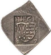 3 Groschen - John Frederick II Klippe; Siege coinage obverse image