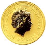 50 Dollars - Elizabeth II 4th Portrait - Kangaroo - Gold Bullion Coin obverse image