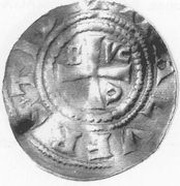 Denier - Burchard II avec empereur Henri IV obverse image