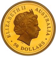 50 Dollars - Elizabeth II 4th Portrait - Brolga - Gold Bullion Coin obverse image