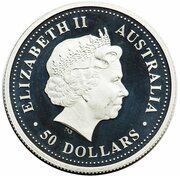 50 Dollars - Elizabeth II 4th Portrait - Native Frangipani - Platinum Proof obverse image