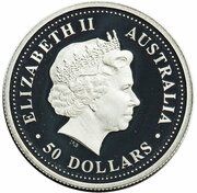 50 Dollars - Elizabeth II 4th Portrait - Geraldton Wax - Platinum Proof obverse image