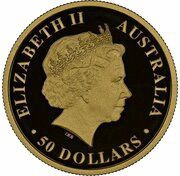50 Dollars - Elizabeth II 4th Portrait - Echidna - Gold Bullion Coin obverse image