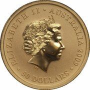 50 Dollars - Elizabeth II 4th Portrait - Kangaroo - Gold Bullion Coin obverse image