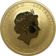 50 Dollars - Elizabeth II 4th Portrait - Year of the Tiger - Gold Bullion Coin obverse image