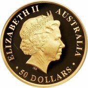 50 Dollars - Elizabeth II 4th Portrait - Koala - Gold Bullion Coin obverse image