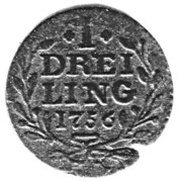 1 Dreiling, Germany, 1726-1763 reverse image