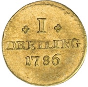 1 Dreiling Gold pattern strike, Germany, 1786 reverse image