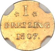 1 Dreiling Gold pattern strike, Germany, 1807 reverse image