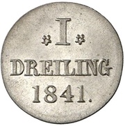 1 Dreiling, Germany, 1841 reverse image