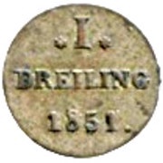 1 Dreiling, Germany, 1851 reverse image