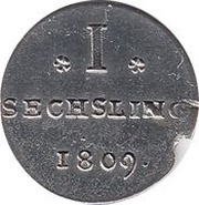 1 Sechsling, Germany, 1807-1839 reverse image