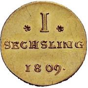 1 Sechsling Pattern strike, Germany, 1809 reverse image