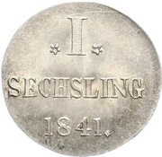 1 Sechsling, Germany, 1841 reverse image