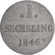 1 Sechsling, Germany, 1846 reverse image