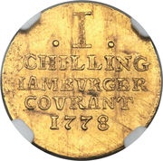 1 Schilling Pattern strike, Germany, 1778 reverse image