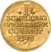 1 Schilling Gold pattern strike, Germany, 1798 reverse image