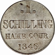 1 Schilling Courant, Germany, 1846 reverse image