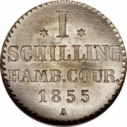 1 Schilling, Germany, 1855 reverse image