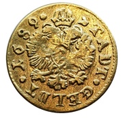 2 Schillings Gold pattern strike, Germany, 1689 reverse image