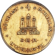 4 Schilling Gold pattern strike obverse image