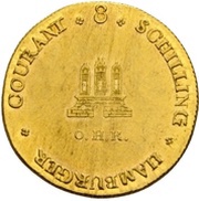 8 Schilling Gold pattern strike obverse image