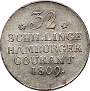32 Schillinge Courant, Germany, 1809 reverse image