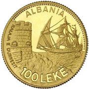 100 Lekë Durazzo, Albania, 1987 reverse image