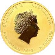 50 Dollars - Elizabeth II 4th Portrait - Year of the Snake - Gold Bullion Coin obverse image