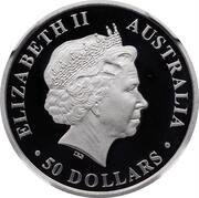 50 Dollars - Elizabeth II 4th Portrait - Koala - Platinum obverse image