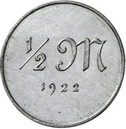 ½ Mark Pattern, Germany, 1922 reverse image